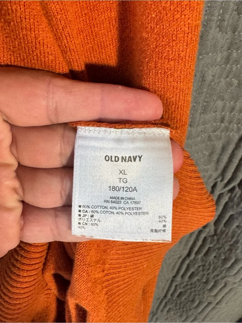 Old Navy Orange Heather Solid Crew Neck Sweater XL Knit Fall Winter Men 2014